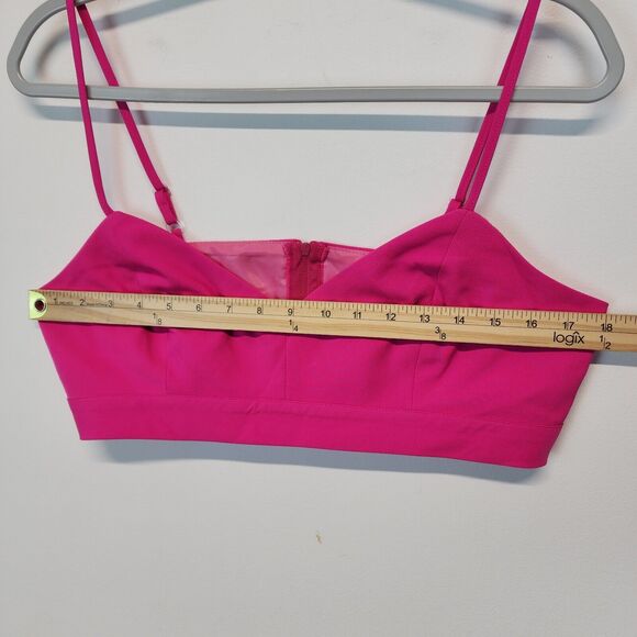 Nasty Gal Pink Tailored Bralette Size 10 V-neck Back Zip Adjustable Barbiecore - Picture 10 of 12